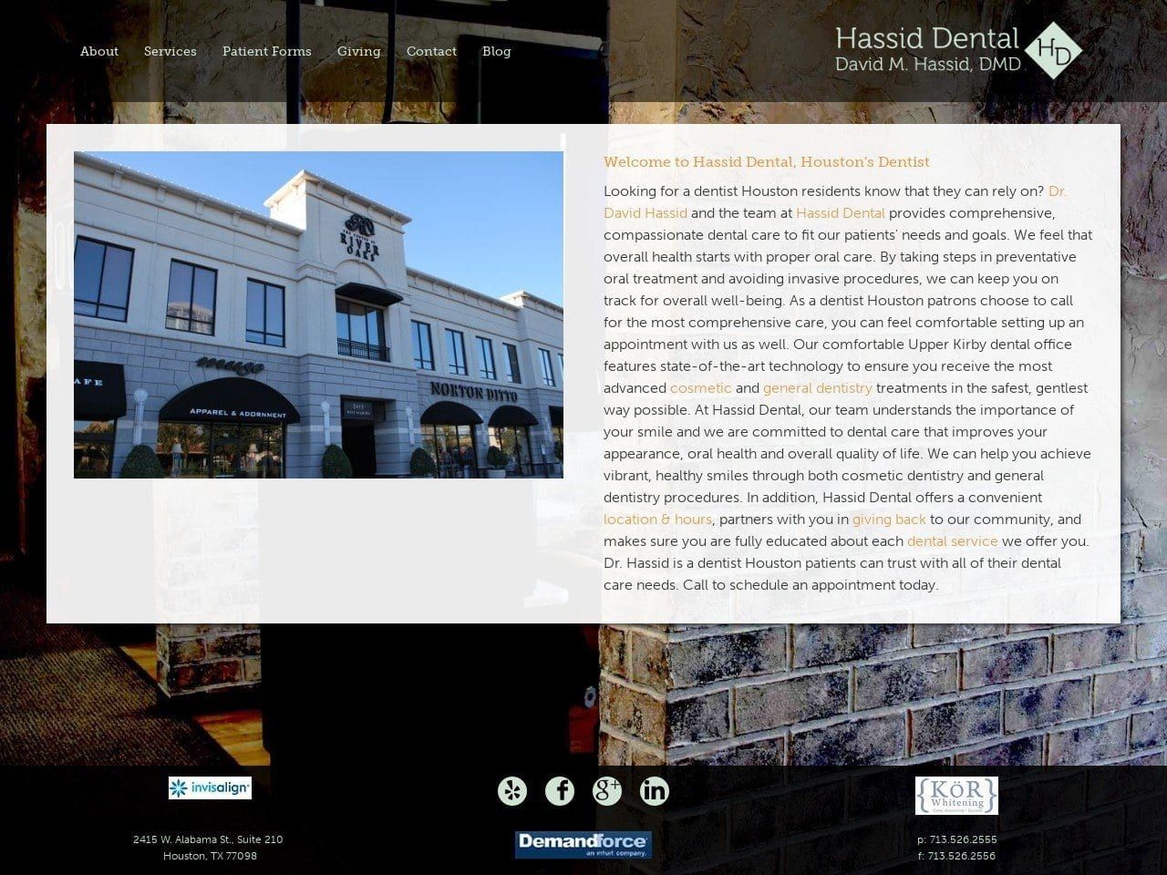 David M. Hassid DMD Website Screenshot from hassiddental.com