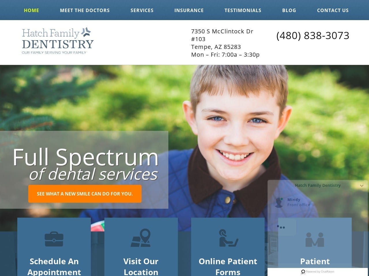 Dr. Hyrum G. Hatch DDS Website Screenshot from hatchfamilydentistry.com