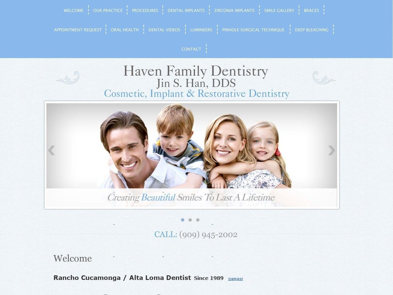 Haven Family Dentist Website Screenshot from havenfamilydentistry.com