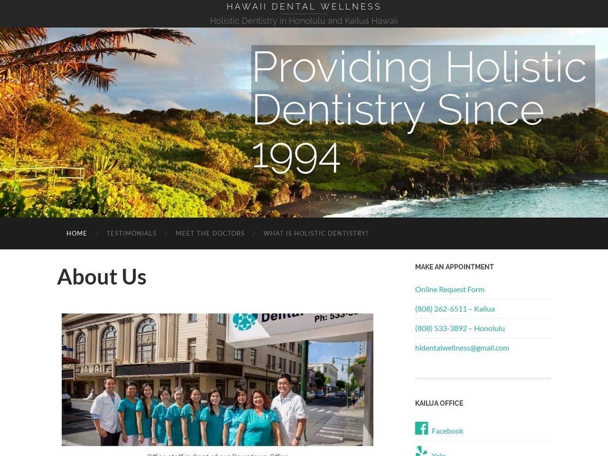 Hawaii Dental Wellness Llc Dr. Randal Motooka And Website Screenshot from hawaiidentalwellness.com