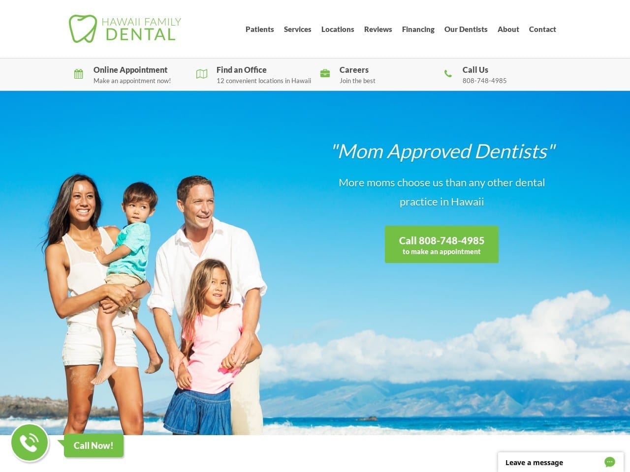 Dr. Jeffrey Thomas DDS Website Screenshot from hawaiifamilydental.com