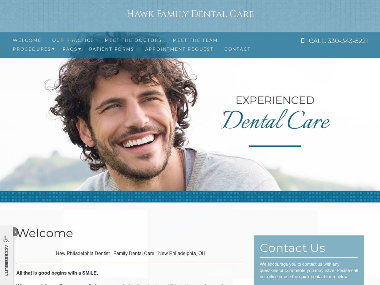 Family Dental Care Website Screenshot from hawkdentistry.com