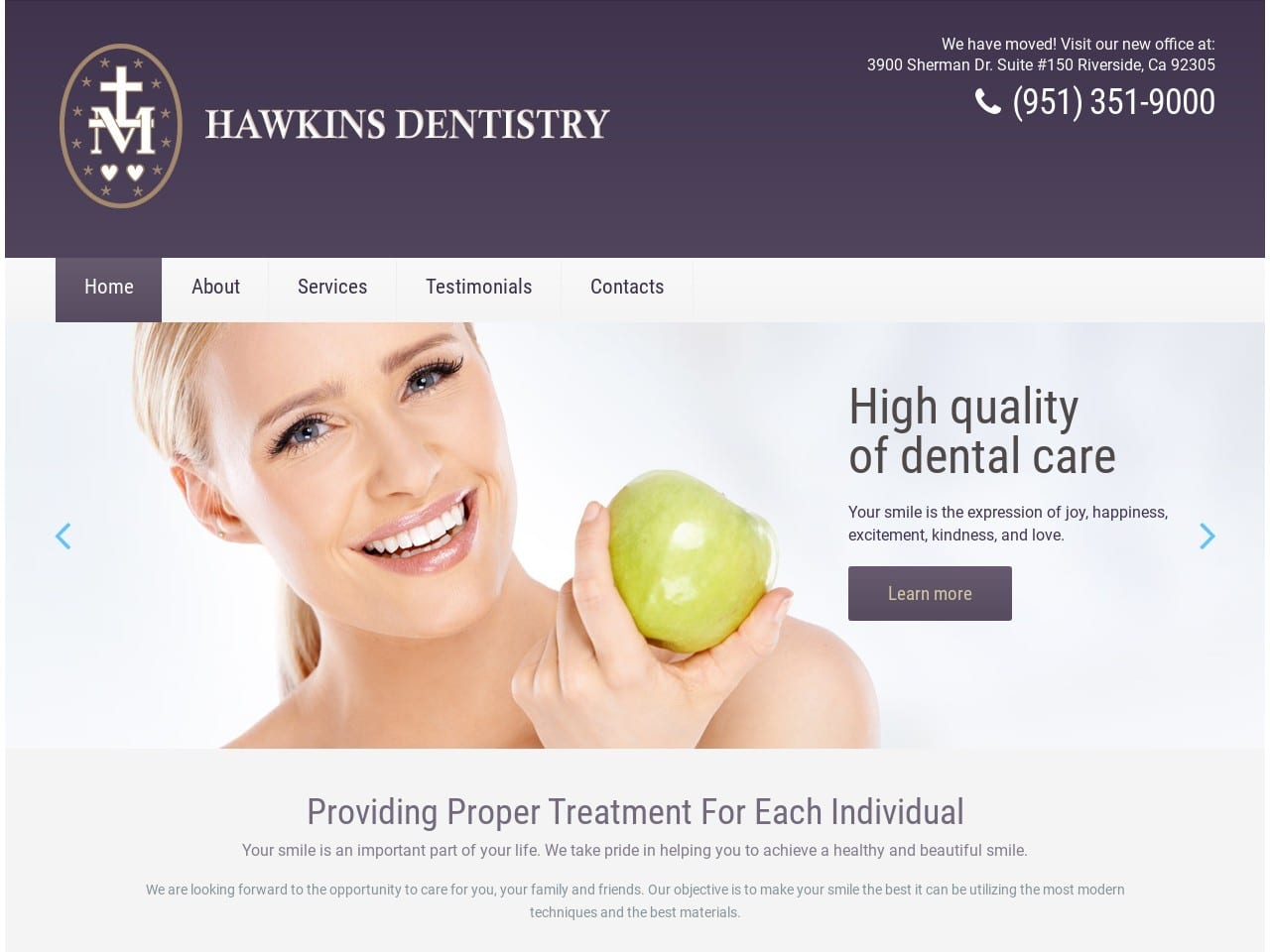 Hawkinscosmetic Dentistry Website Screenshot from hawkinscosmeticdentistry.com