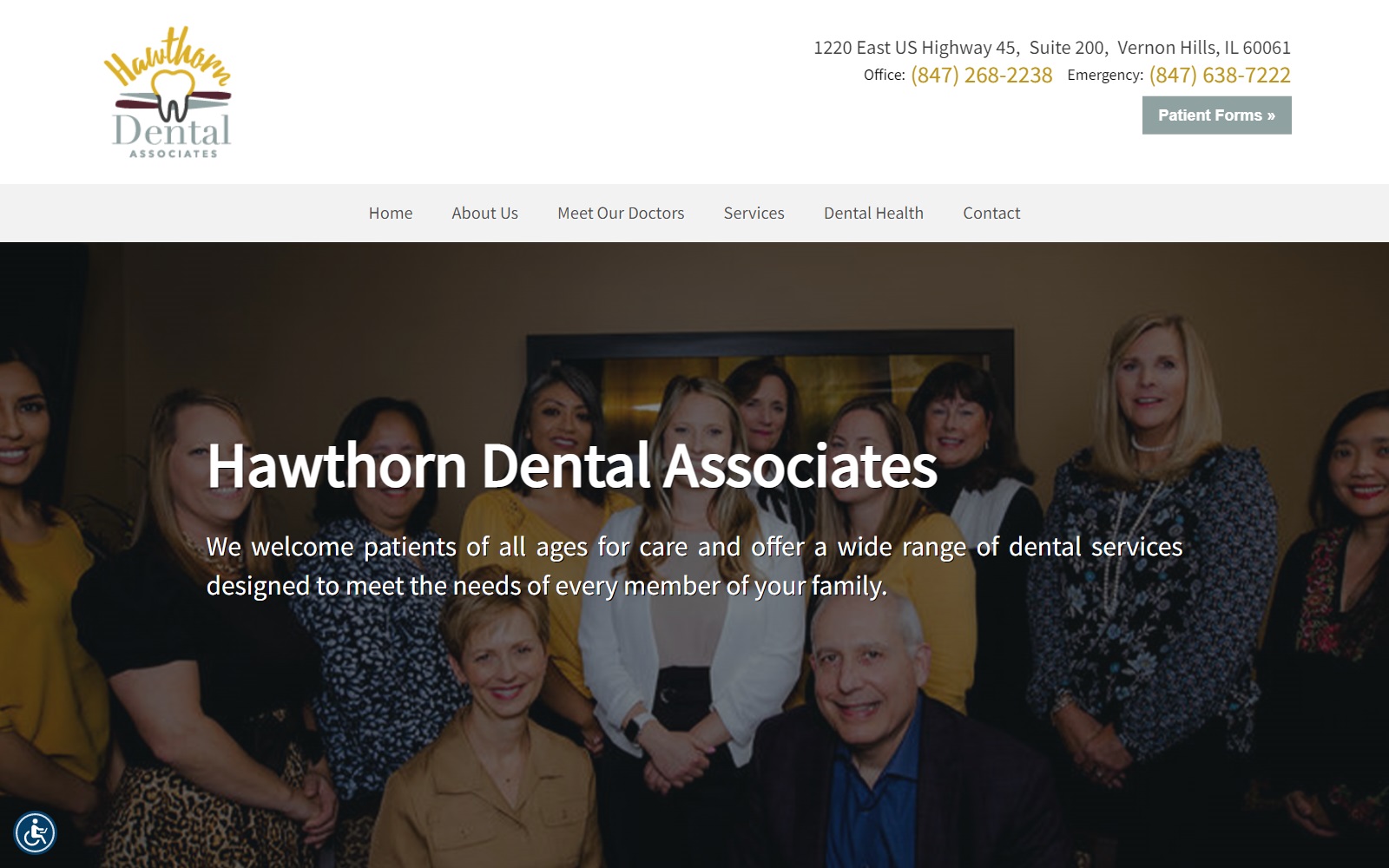 hawthorndental.net screenshot