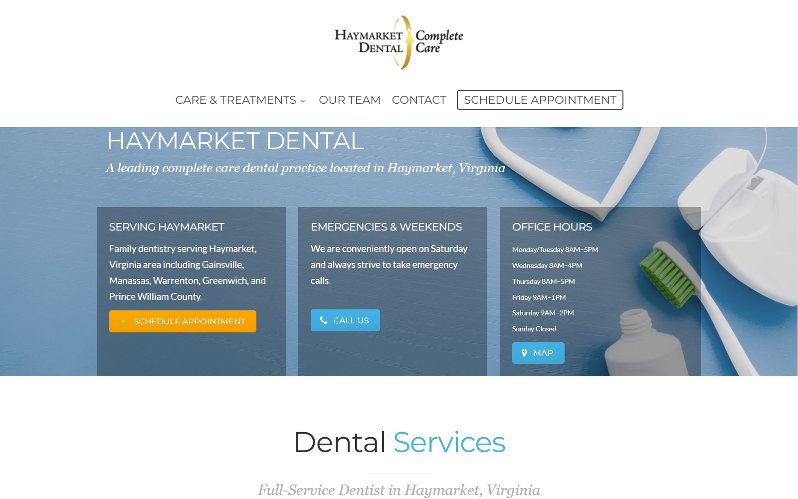 haymarketdentalcare.com screenshot