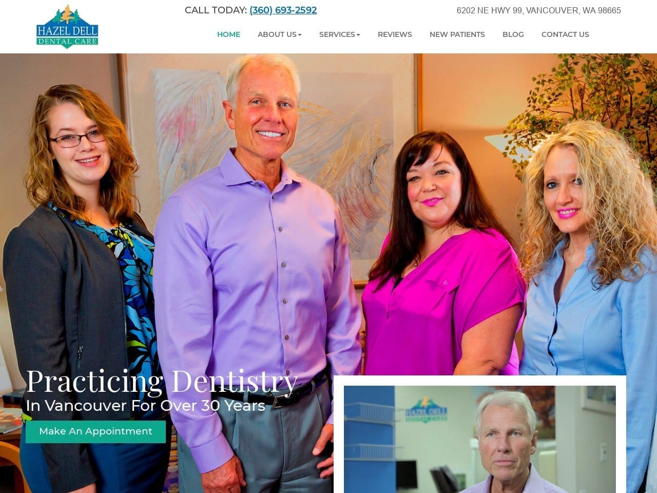 Hazel Dell Dental Care Website Screenshot from hazeldelldentalcare.com