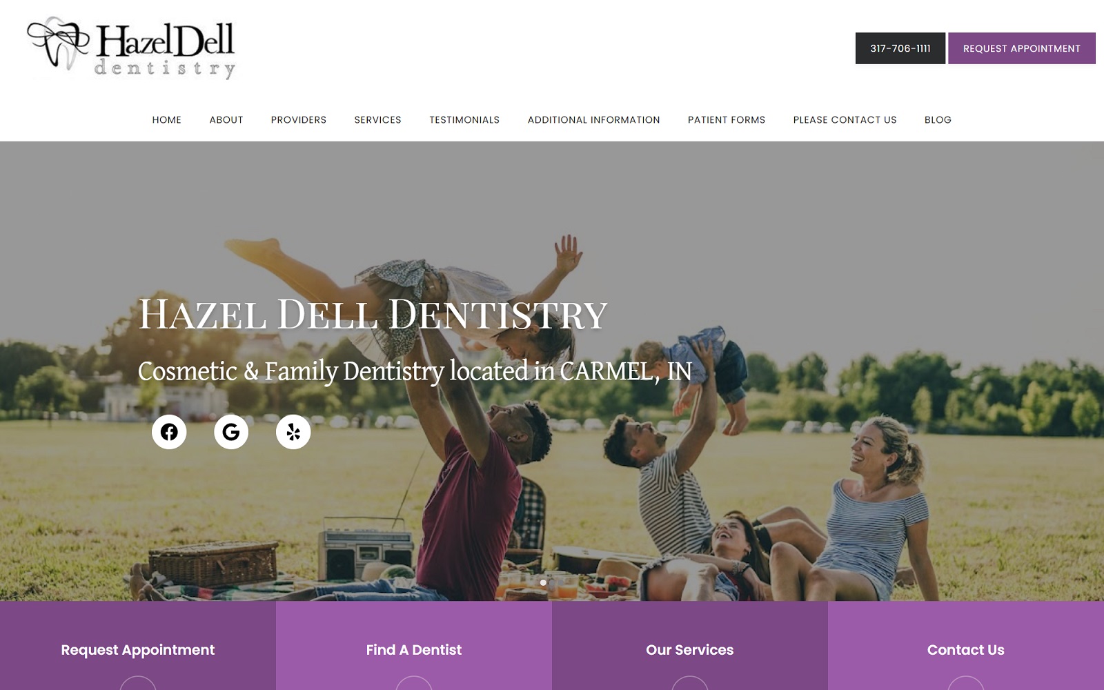 hazeldelldentistry.com screenshot