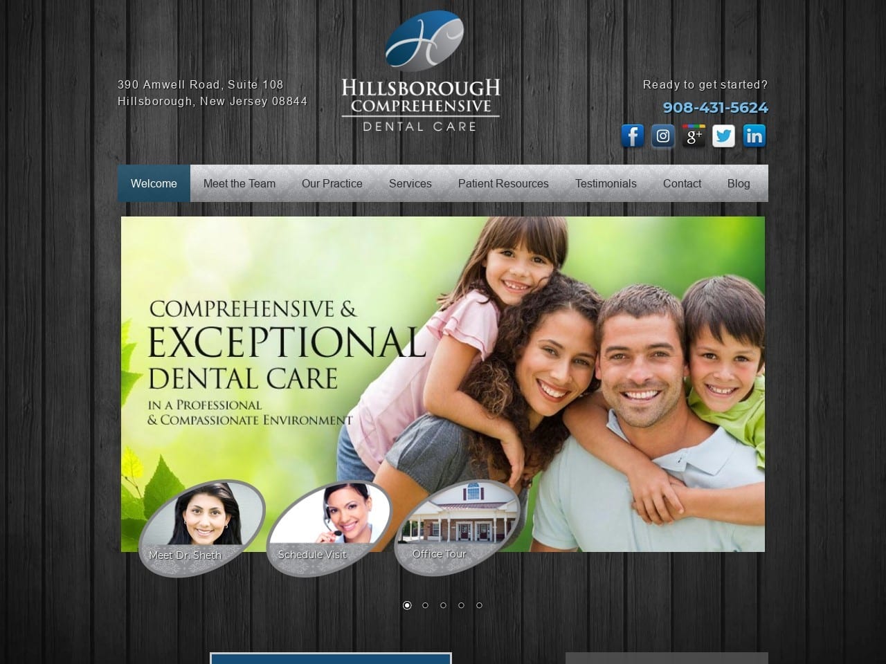 Hillsborough Comprehensive Dental Care Website Screenshot from hcdentalcare.com