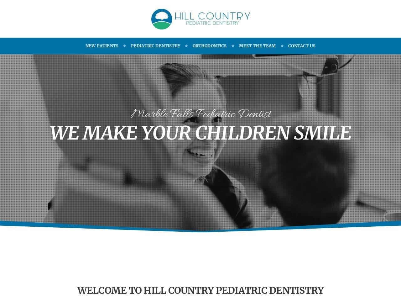 Hill Country Pediatric Dentist Website Screenshot from hcpdkid.com