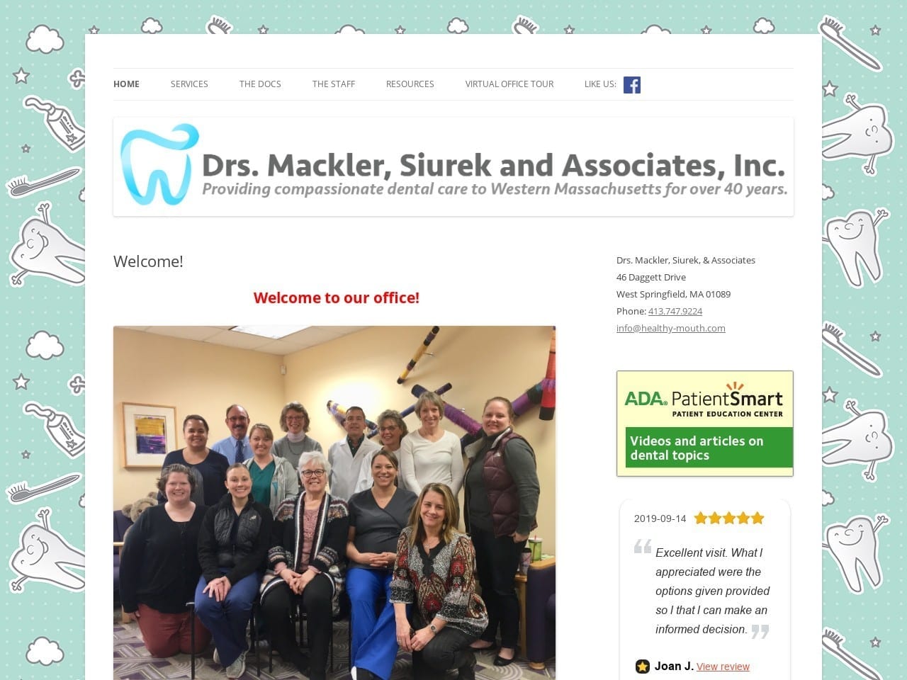 Drs. Mackler Siurek and Associates Inc Website Screenshot from healthy-mouth.com