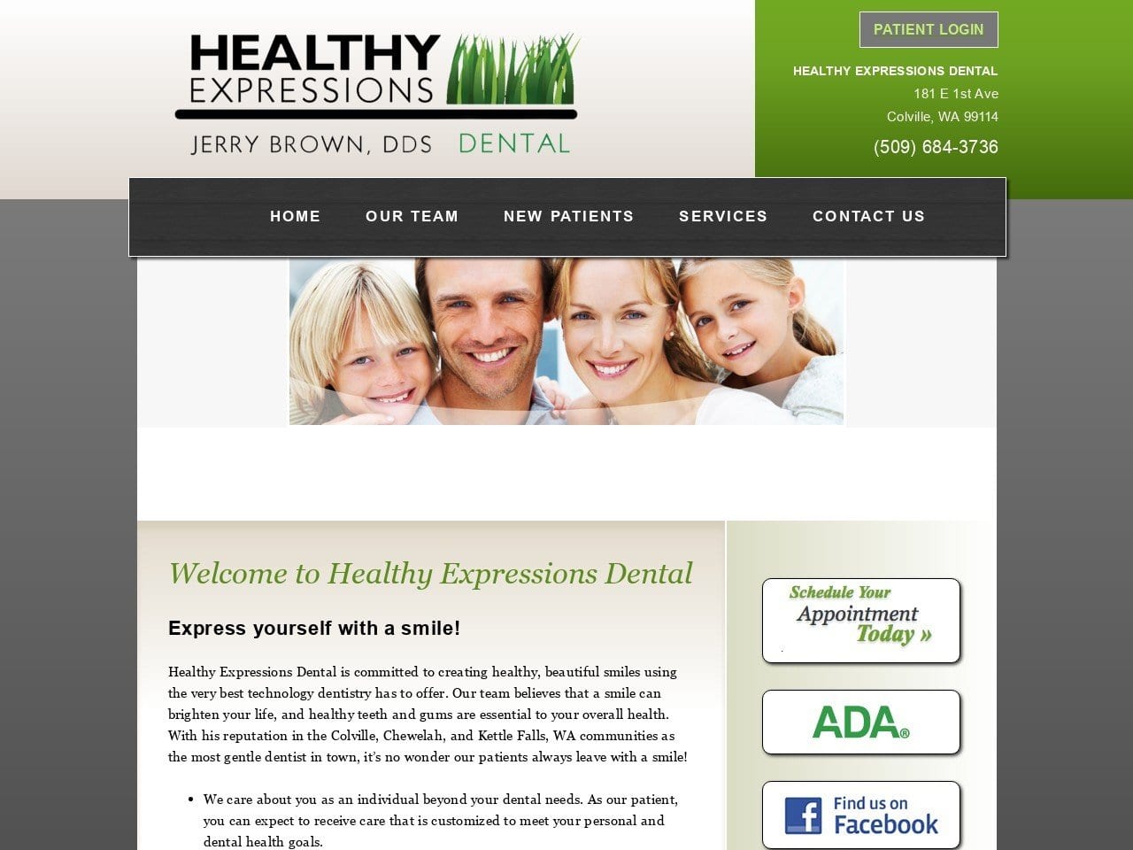 Healthy Expressions Dental Website Screenshot from healthyexpressionsdental.com