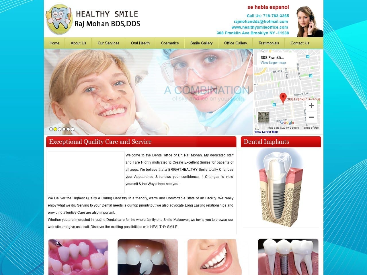 Healthy Smiles Mohan Raj DDS Website Screenshot from healthysmileoffice.com