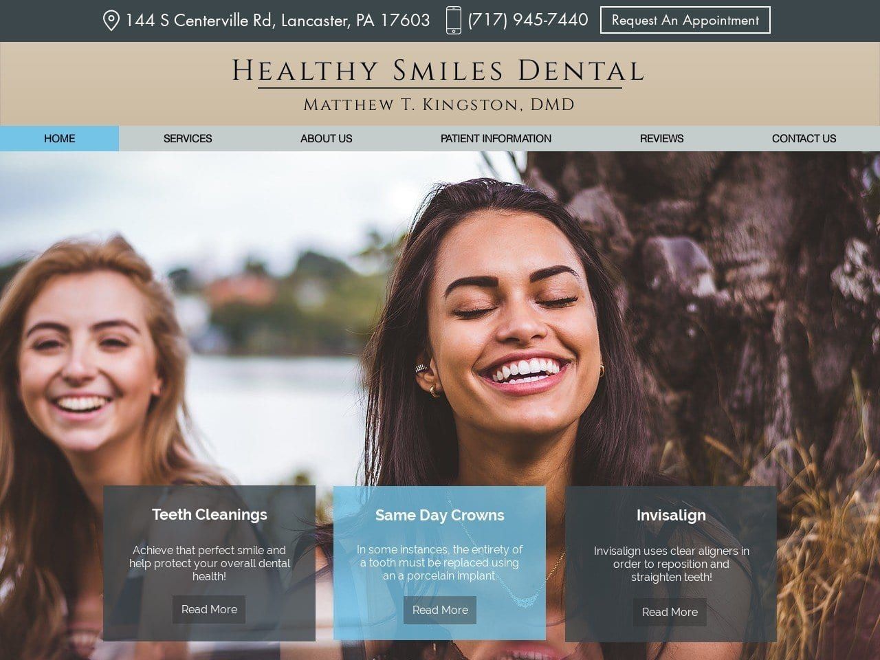 Healthy Smiles Dental Website Screenshot from healthysmilesdentalpa.com