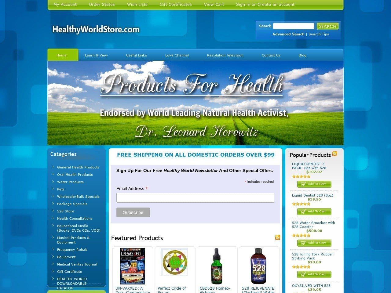 Healthy World Distributing LLC Website Screenshot from healthyworldstore.com