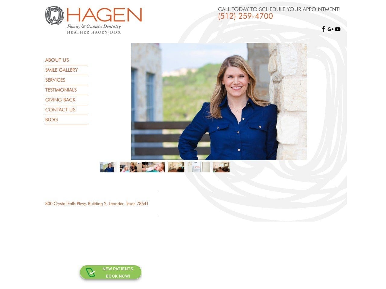 Hagen Family Dentist Website Screenshot from heatherhagendds.com