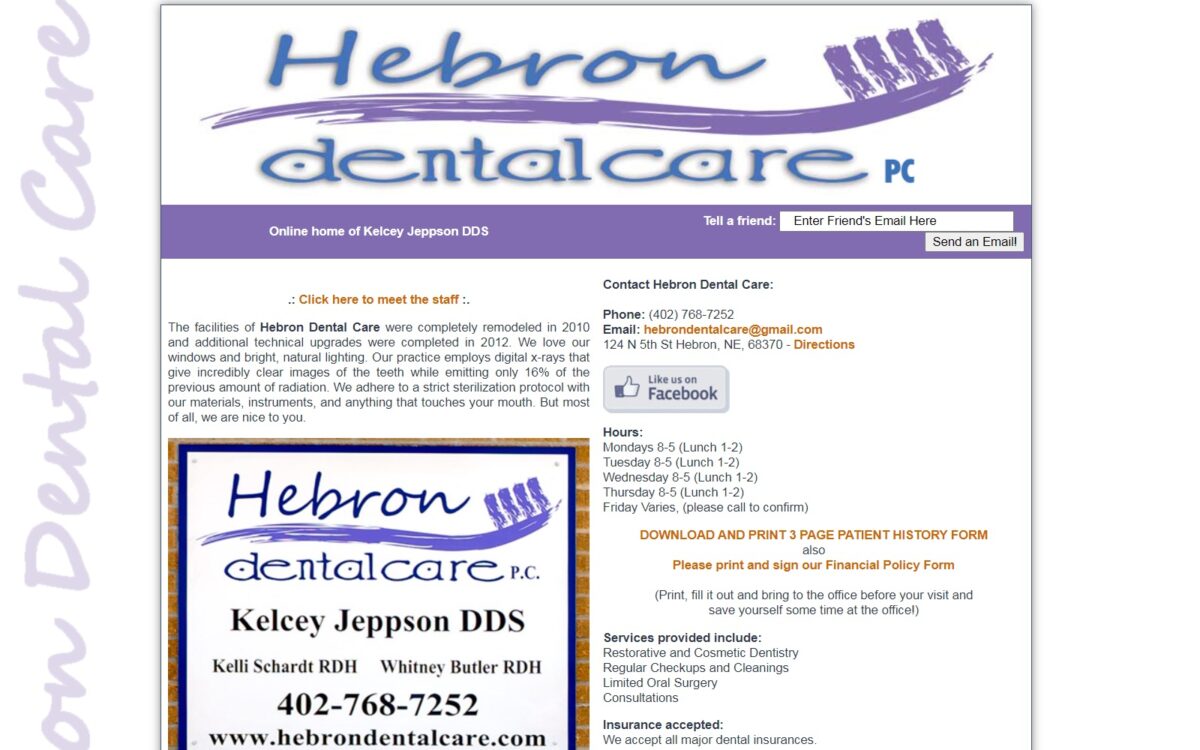 hebrondentalcare.com screenshot