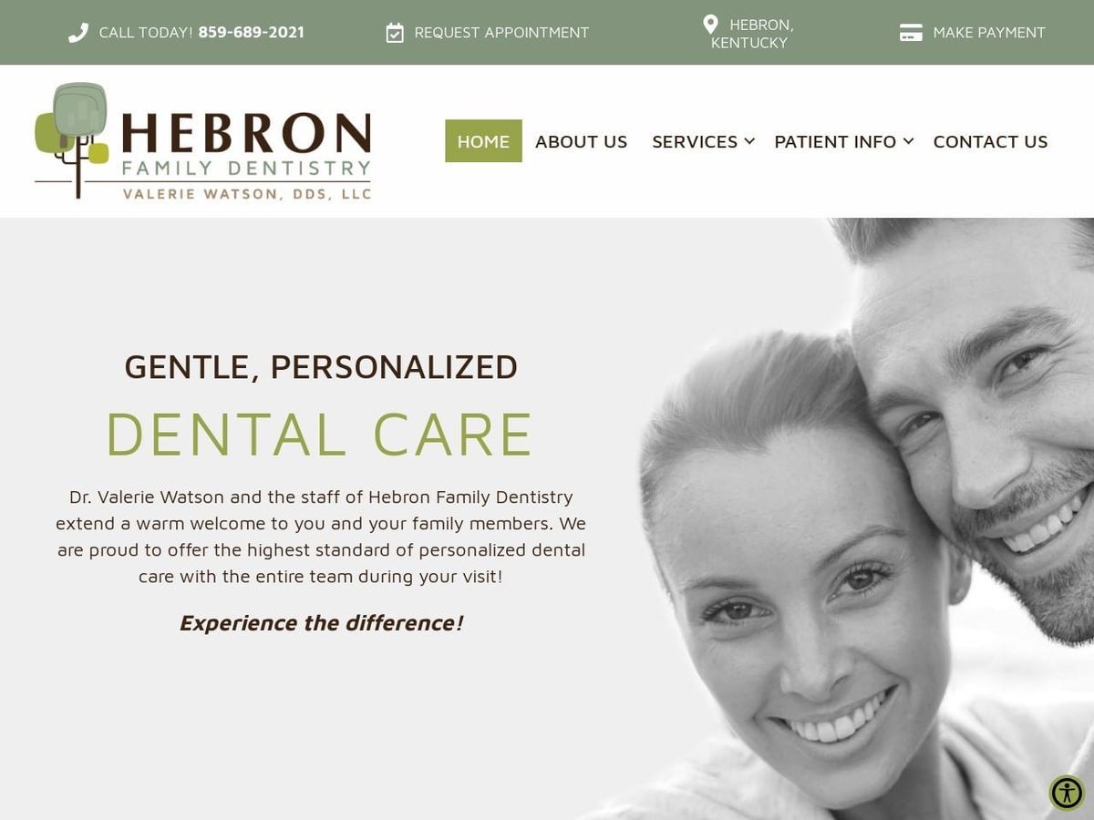 Hebron Family Dentist Website Screenshot from hebronfamilydentistry.com