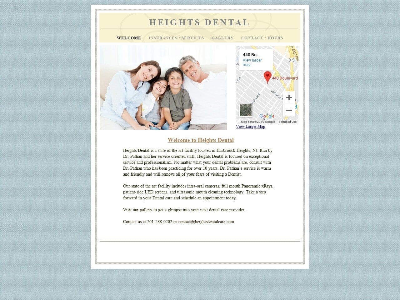 Heights Dental Website Screenshot from heightsdentalcare.com