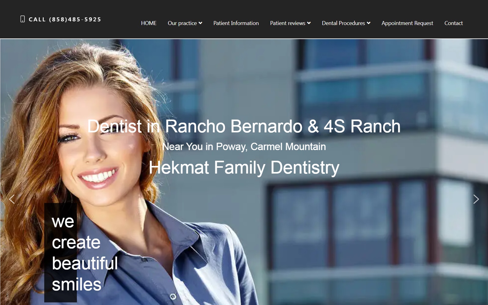 hekmatdentalcare.com screenshot