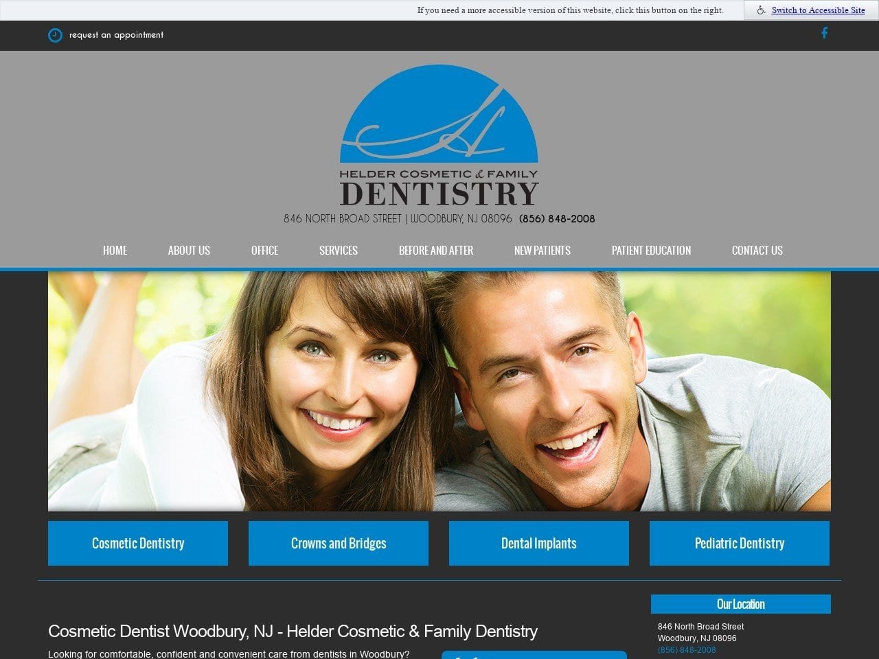 Helder Cosmetic Dentist Website Screenshot from helderdentistry.com