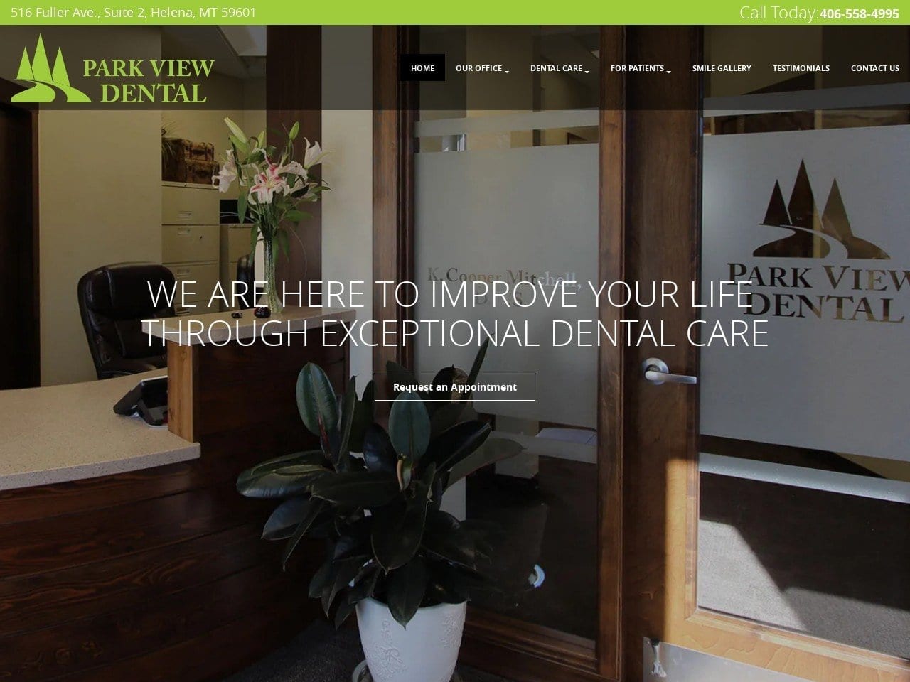 Park View Dental Website Screenshot from helenaparkviewdental.com