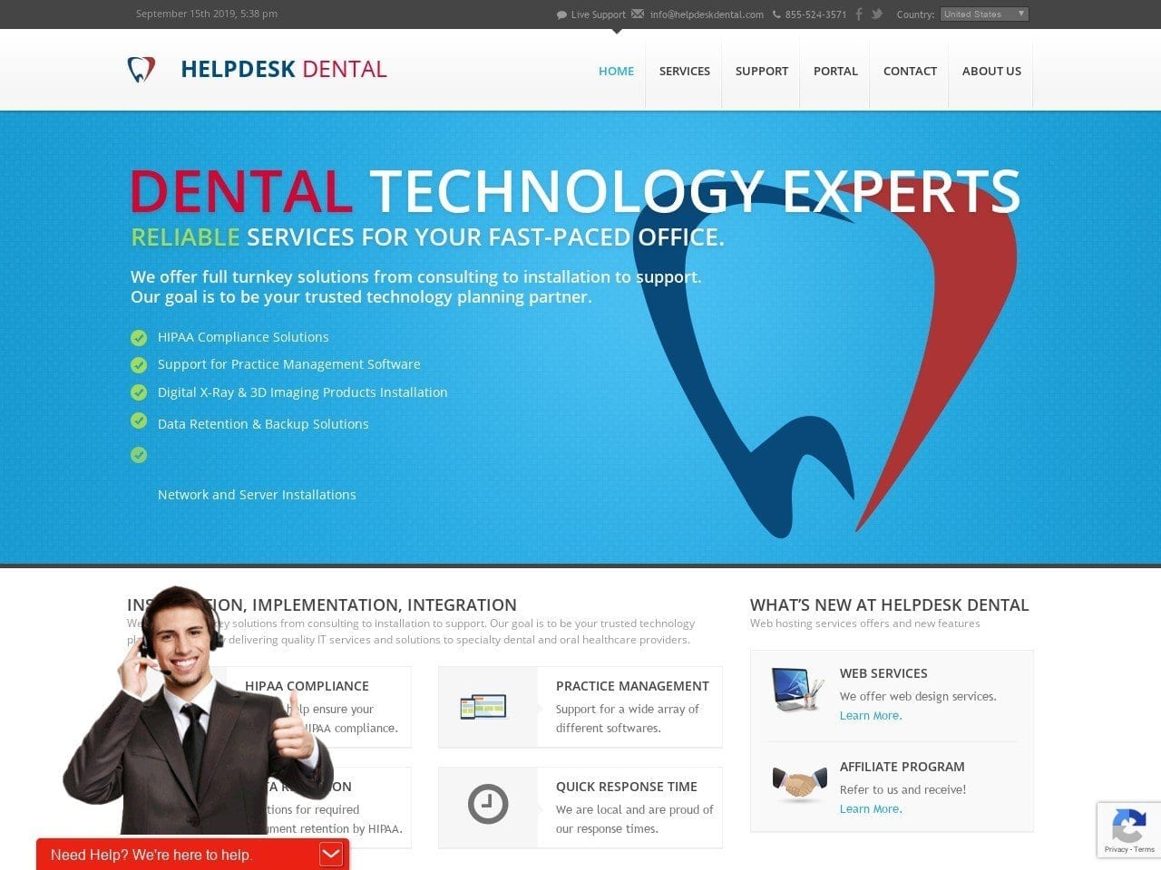 Helpdesk Dental Website Screenshot from helpdeskdental.com