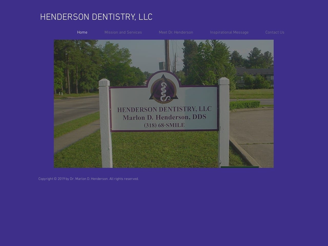 Dr. Marlon D. Henderson DDS Website Screenshot from hendersondentistry.net