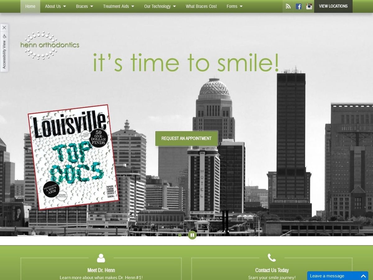 Henn Orthodontics Website Screenshot from hennortho.com