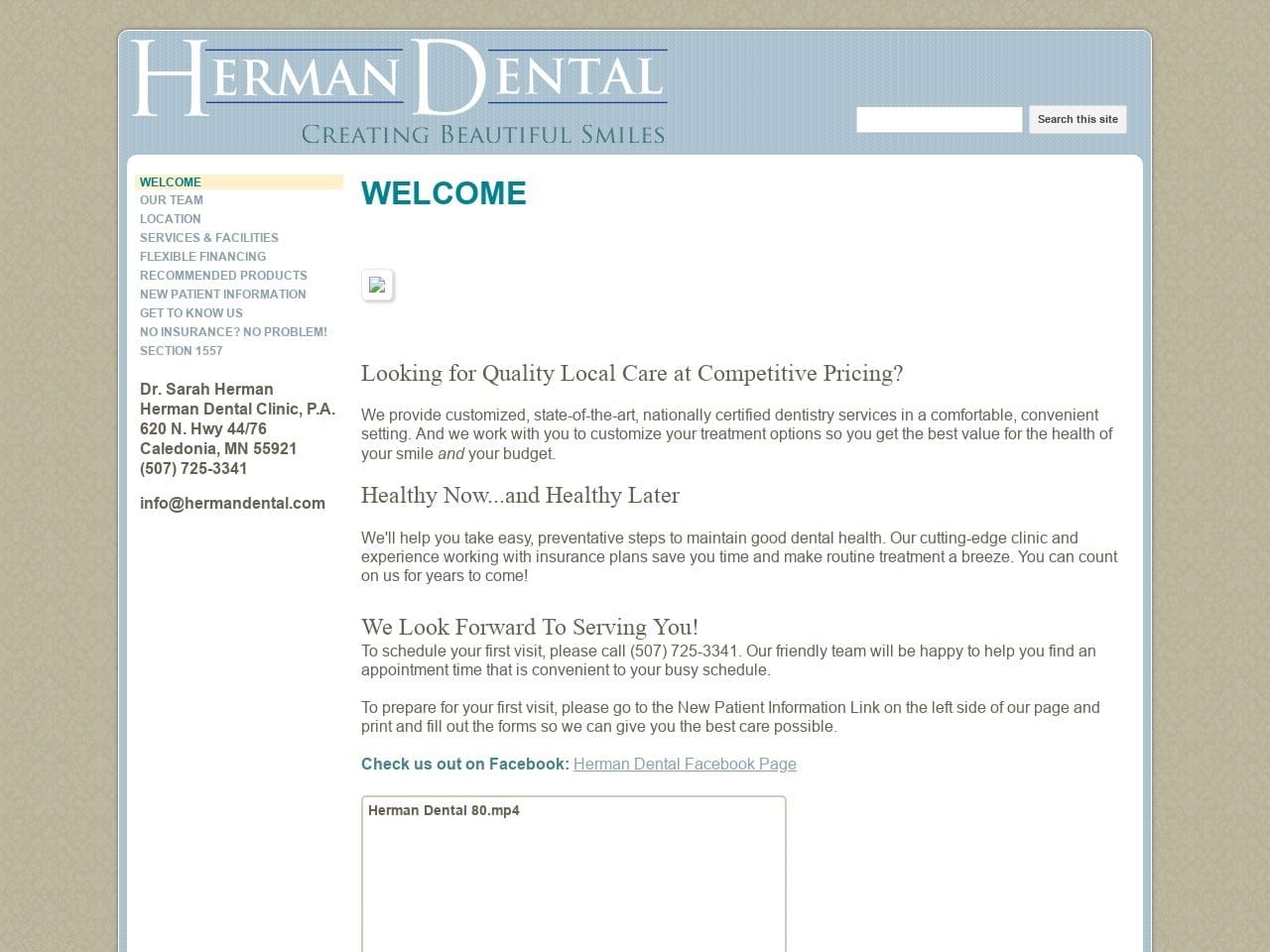 Herman Dental Website Screenshot from hermandental.com