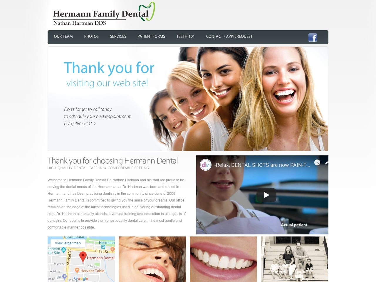 Hermann Family Dental Website Screenshot from hermannfamilydental.com