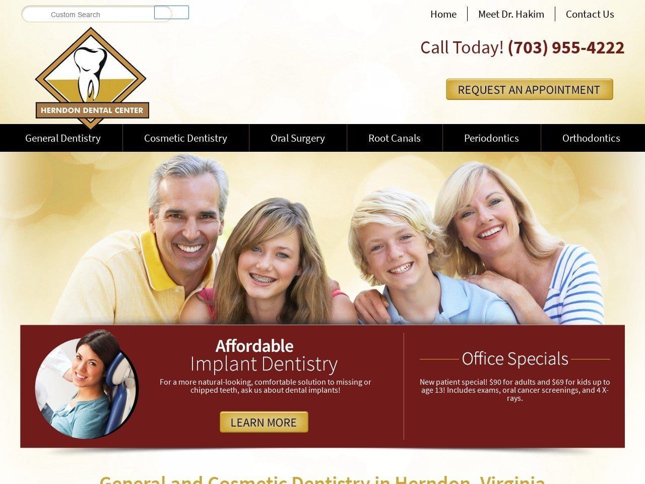 Herndon Dental Center Website Screenshot from herndondentalcenter.com
