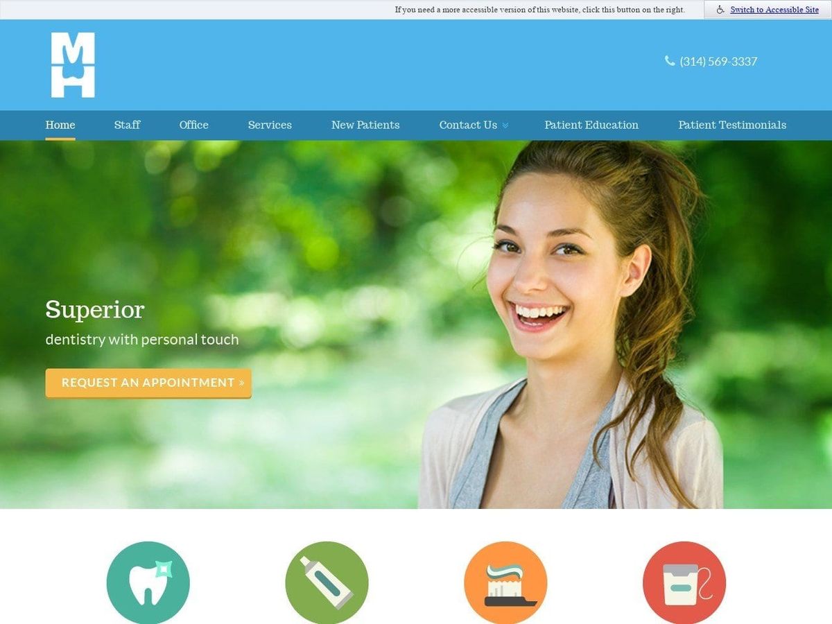 Hesker Dentist Website Screenshot from heskerdental.com