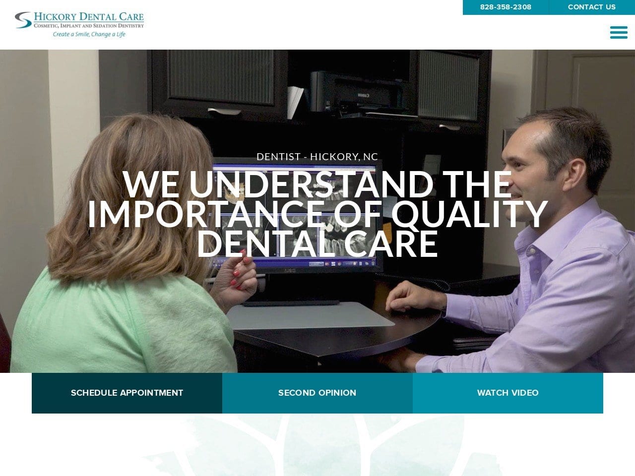 Hickory Dental Care Website Screenshot from hickorydental.com