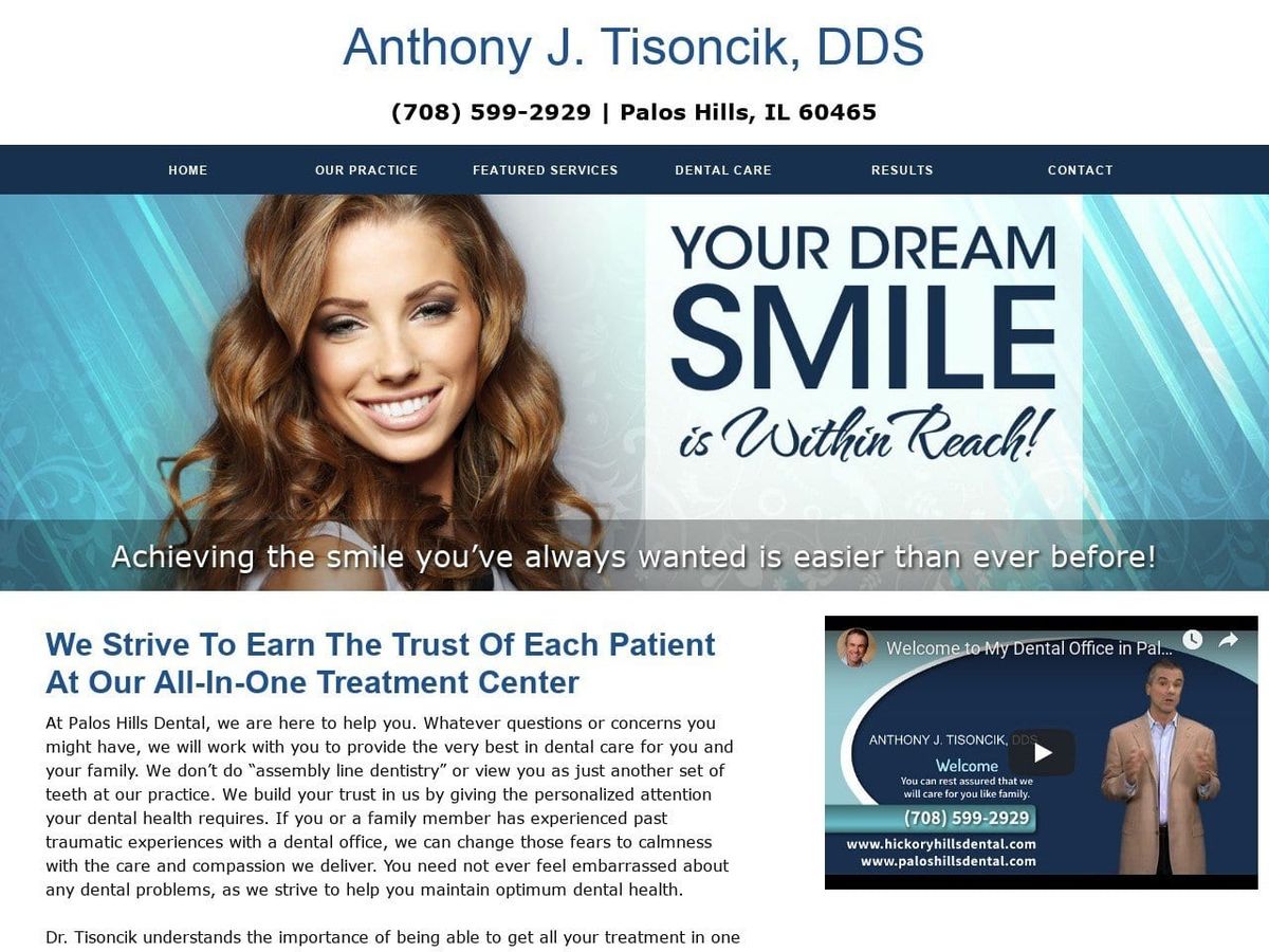 Anthony J. Tisoncik DDS Website Screenshot from hickoryhillsdental.com