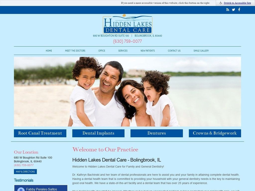 Dr. Pete A. Gallos DDS Website Screenshot from hiddenlakesdental.com