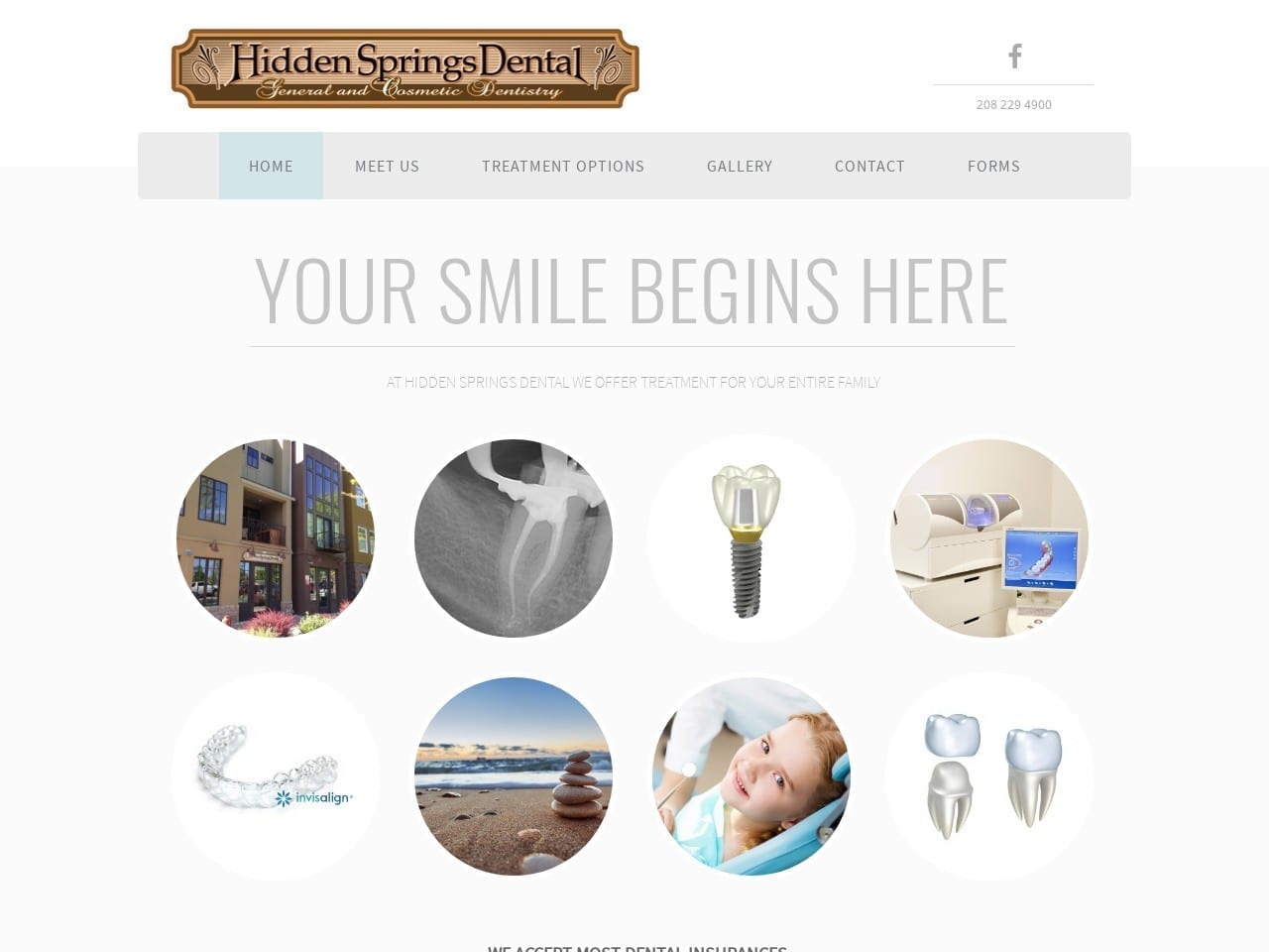 Hidden Springs Dental Website Screenshot from hiddenspringsdental.com