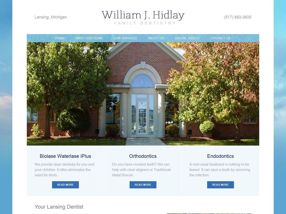 William J. Hidlay DDS Website Screenshot from hidlaydds.com