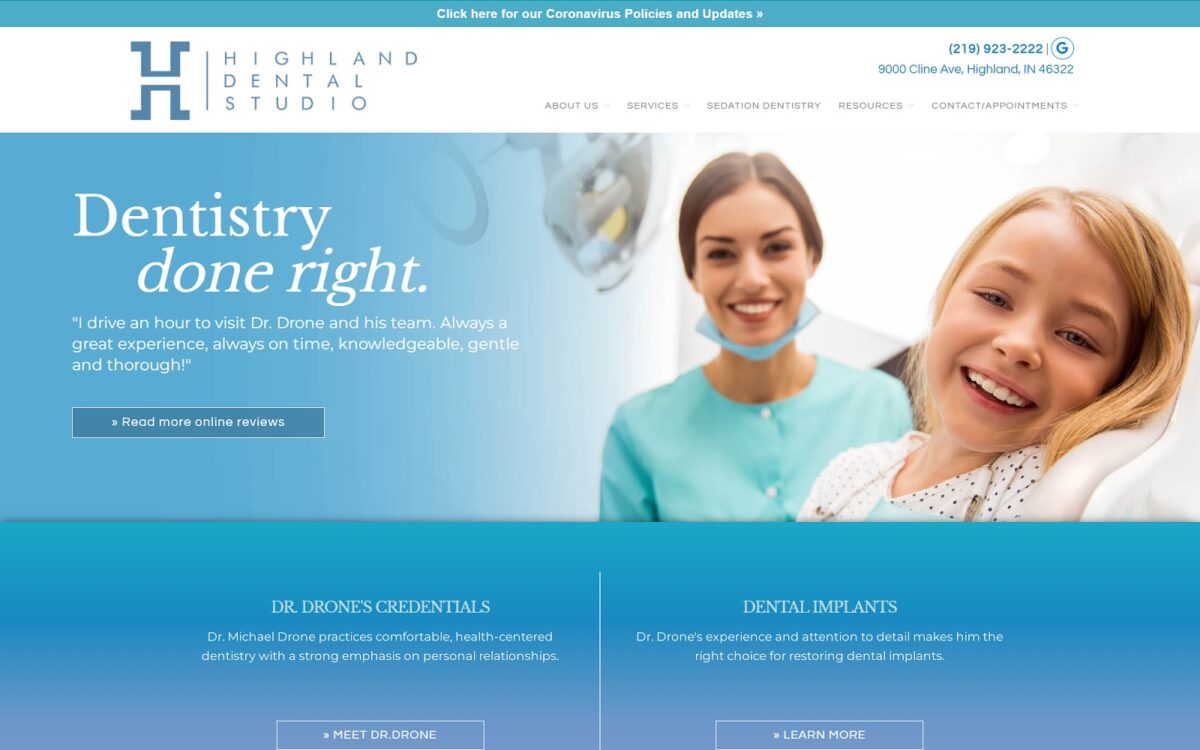 highlanddentalstudio.com screenshot