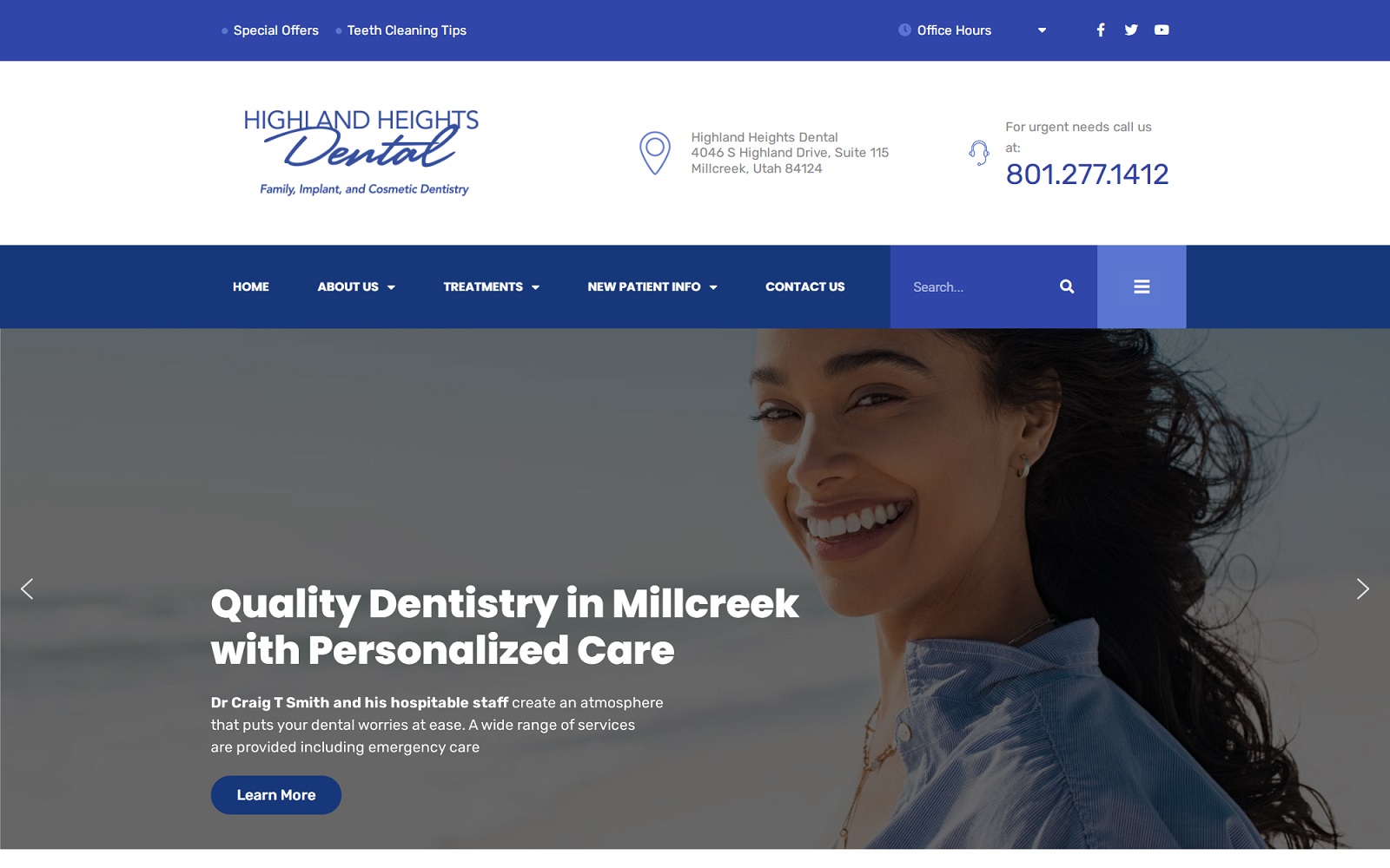 highlandheightsdental.com screenshot