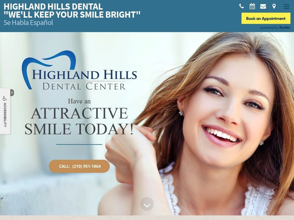 Highland Hills Dental Center Website Screenshot from highlandhillsdental.com