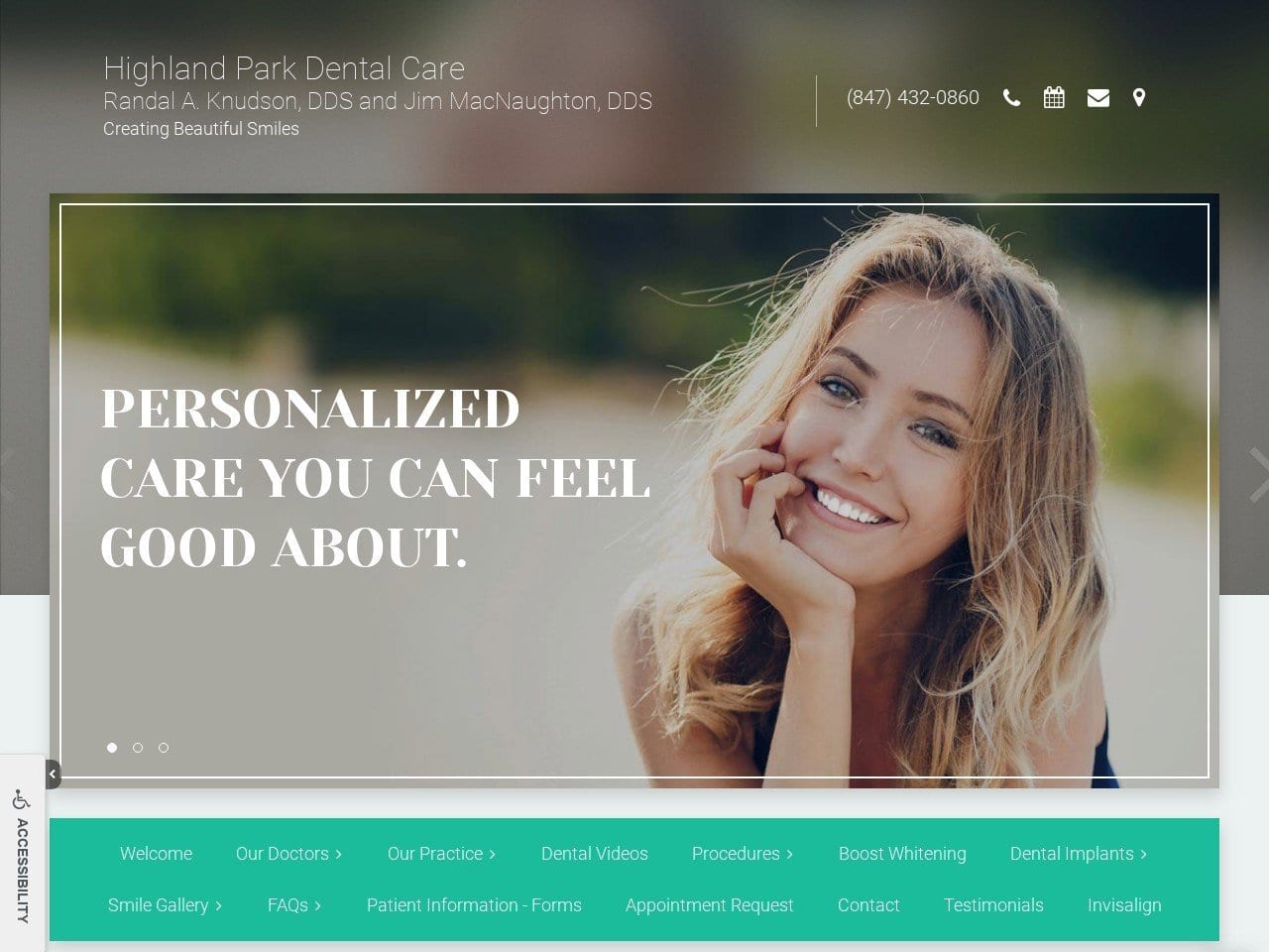 Lake Bluff Dental Care Website Screenshot from highlandparkdentalcare.net