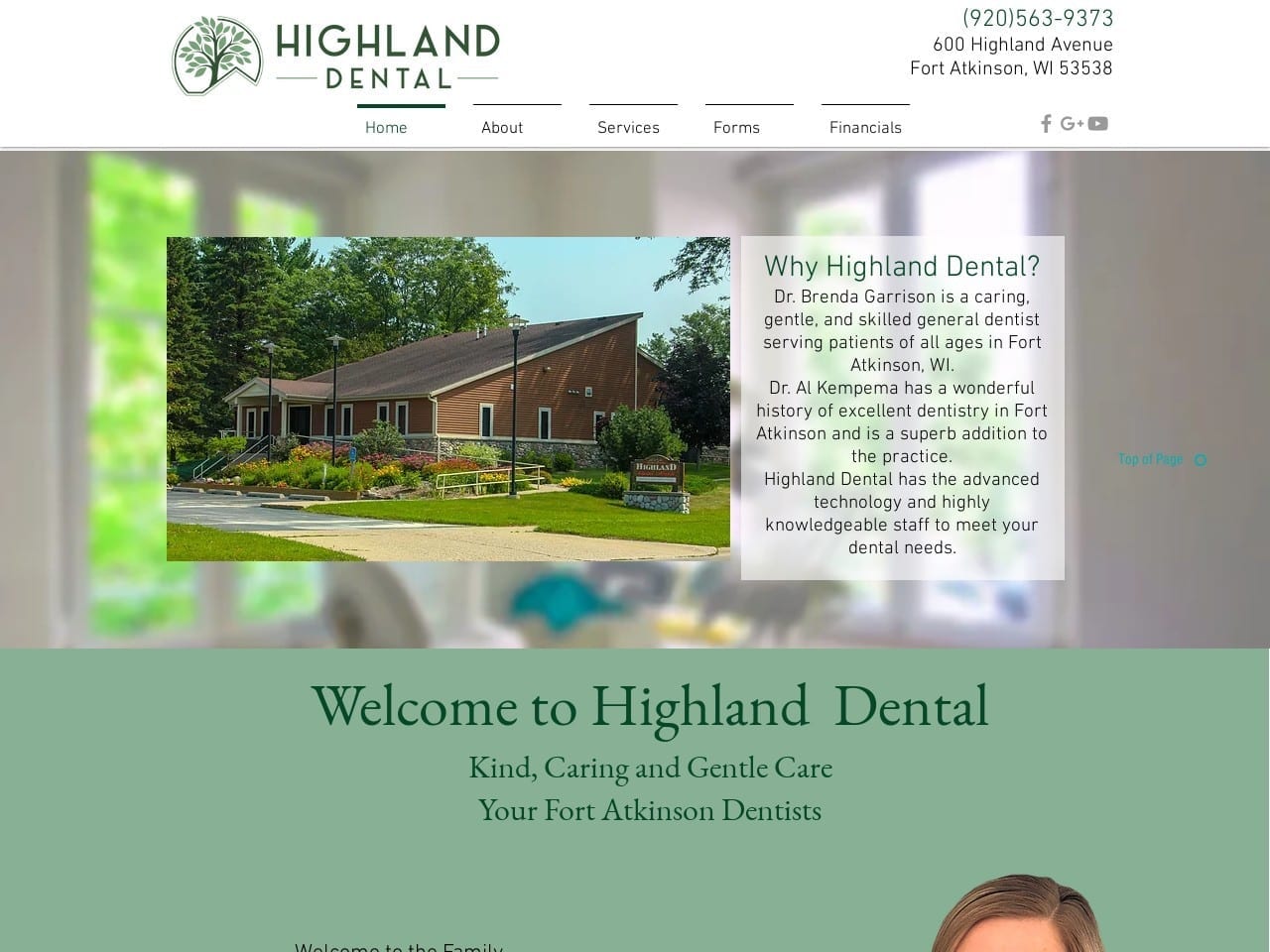 Highland Dental Health SC Website Screenshot from highlandsmile.com