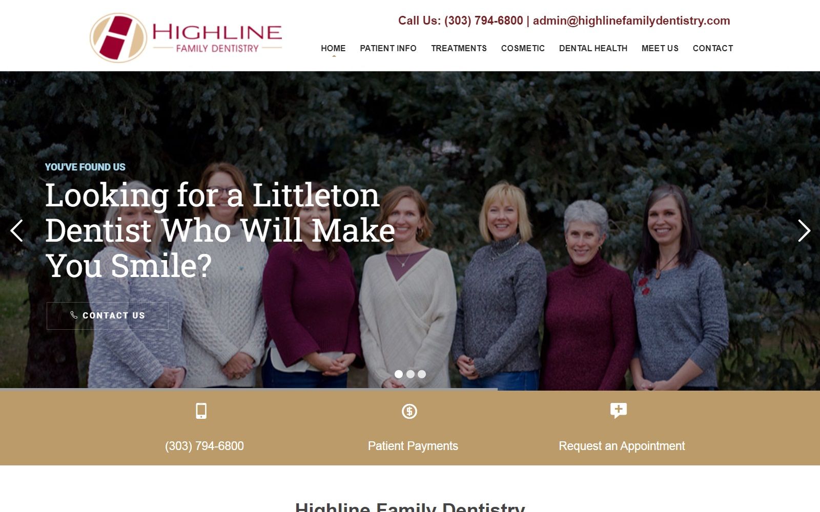 highlinefamilydentistry.com screenshot