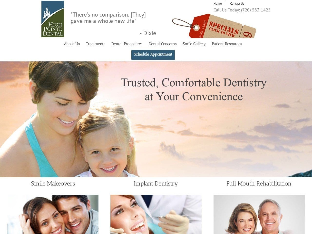 Travis Whiteley Website Screenshot from highpointedental.com