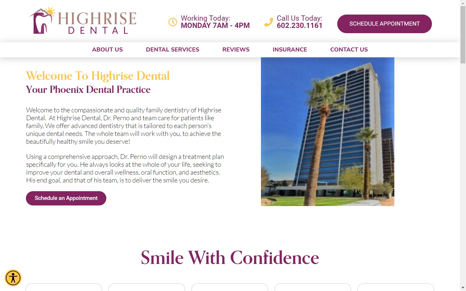 highrisedental.com screenshot