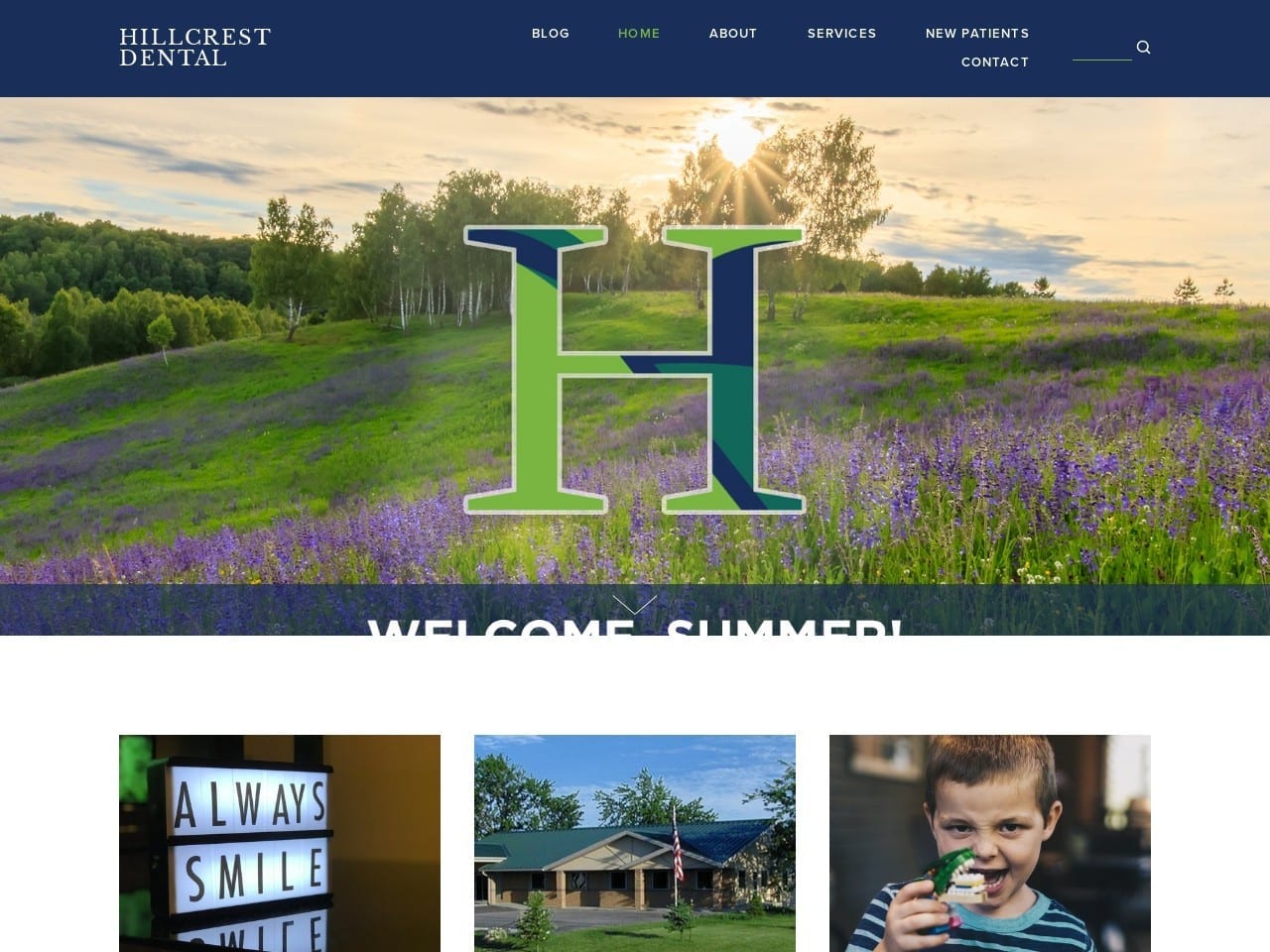 Hillcrest Family Dental Center Website Screenshot from hillcrestdental.net