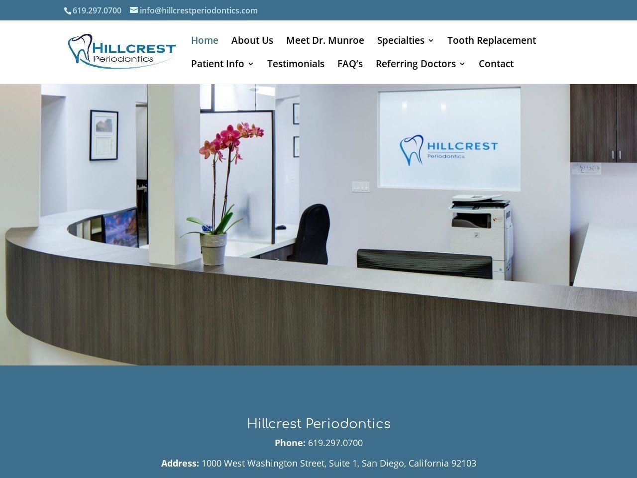 Hillcrest Periodontics Website Screenshot from hillcrestperiodontics.com