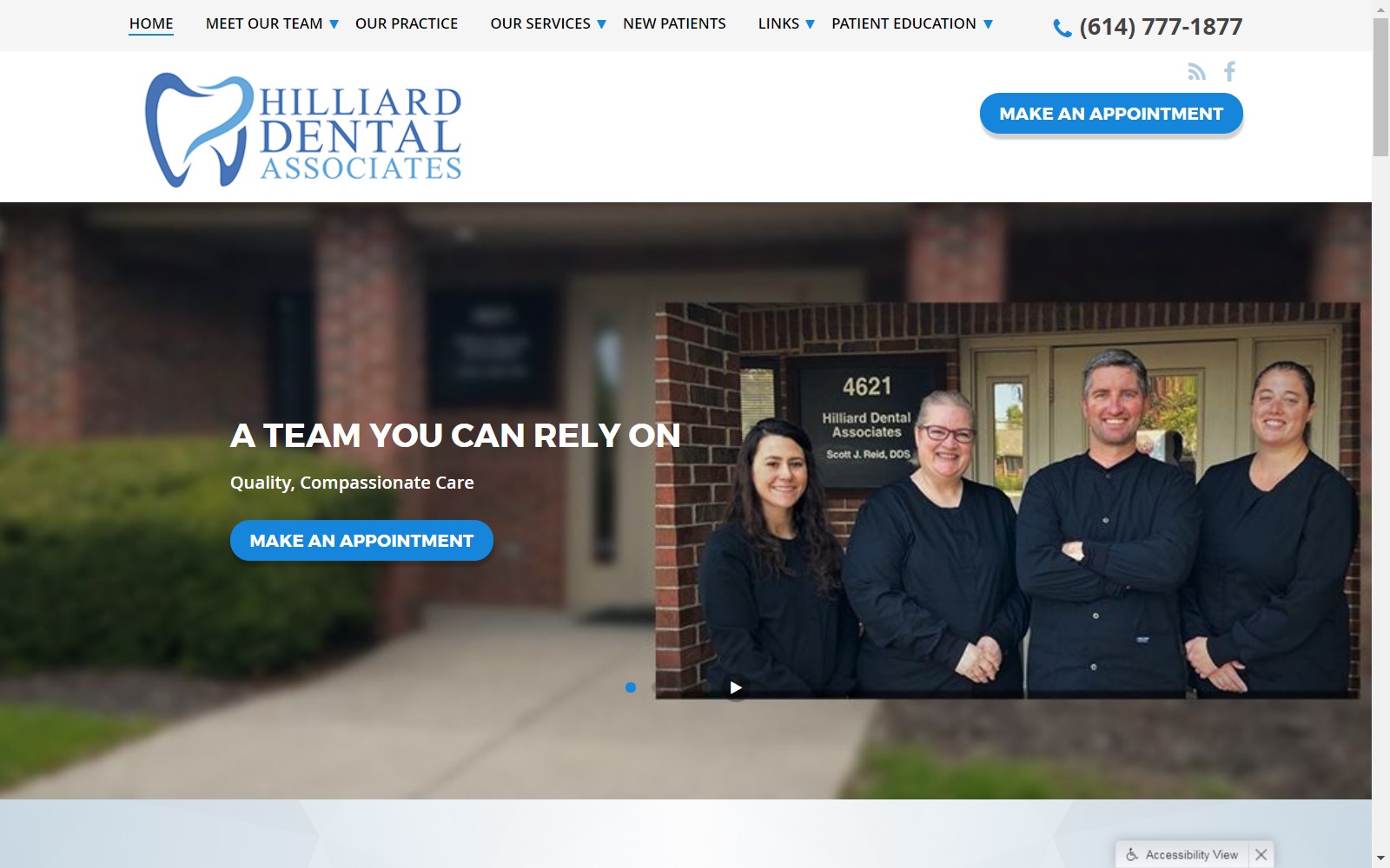 hilliarddental.com screenshot