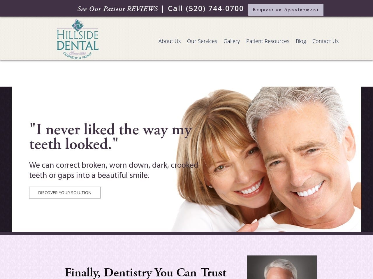 Hillside Dental Cosmetic Dentist Website Screenshot from hillside-dental.com