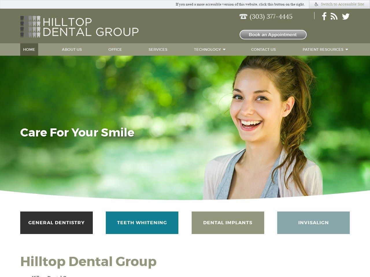 Hilltop Dental Group Website Screenshot from hilltopdentalgroupdenver.com